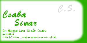 csaba simar business card